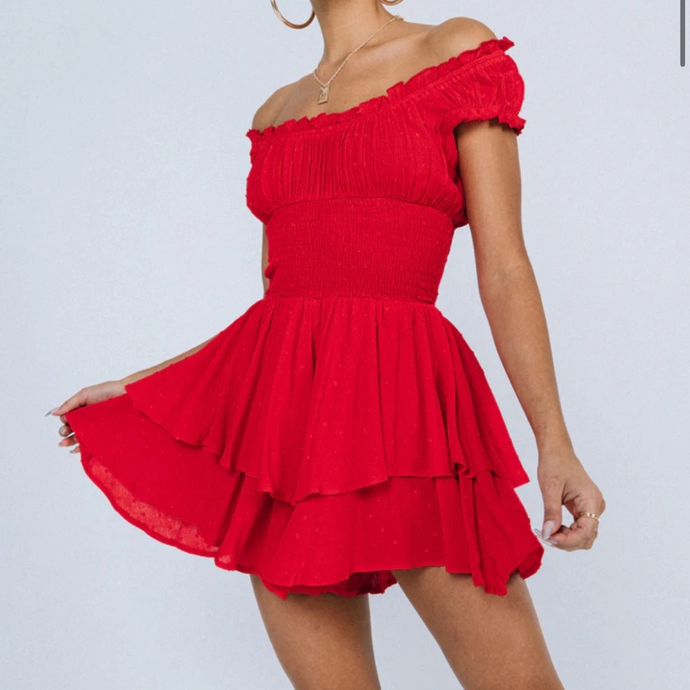 Red romper from princess Polly size small only worn a few times